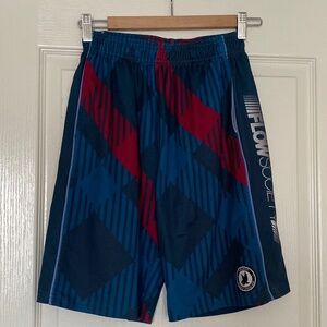 Flow Society Boys Lacrosse Shorts teal Maroon  lax youth xl
